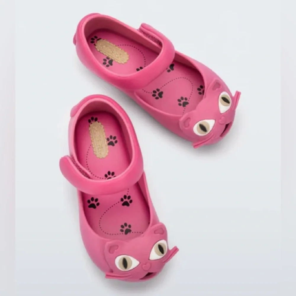 Mini Melissa Ultragirl II Matte Hot Pink Sandals KITTY CAT USA SZ 7